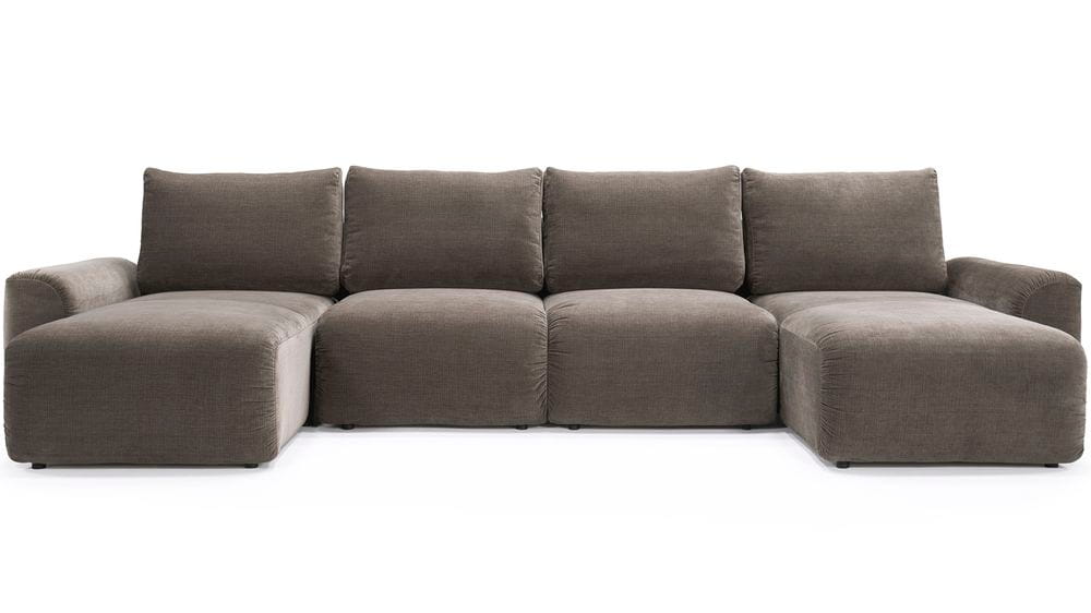 Norum U Shape Sofa Bed With Chunky Arms 411
