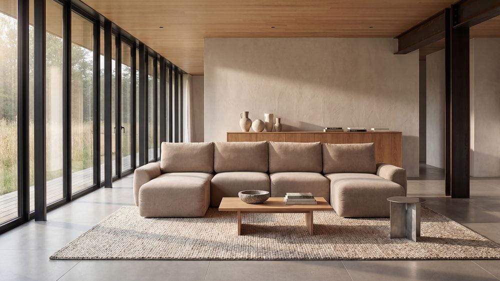 Norum U Shape Sofa Bed With Chunky Arms 411