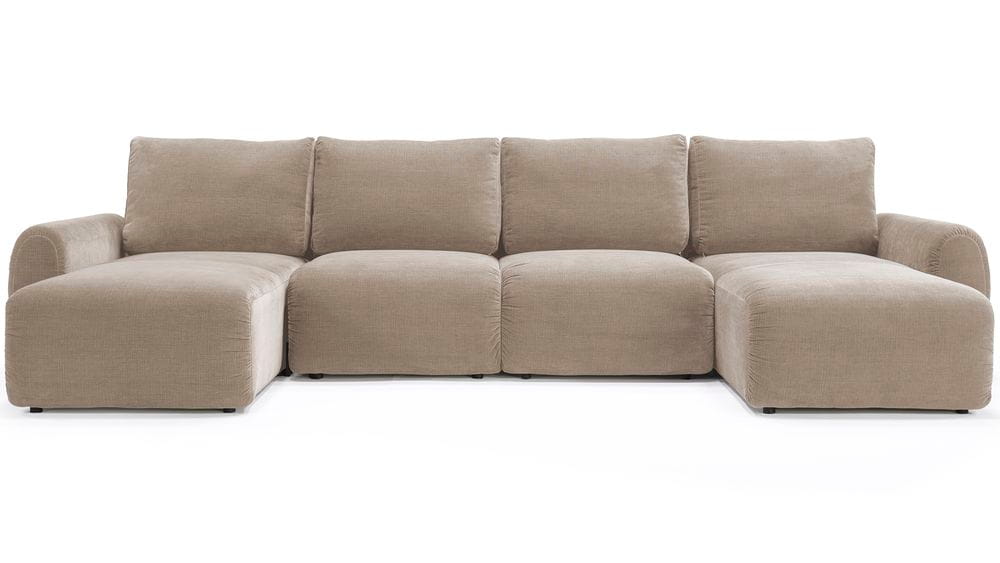 Norum U Shape Sofa Bed With Curve Arms 411