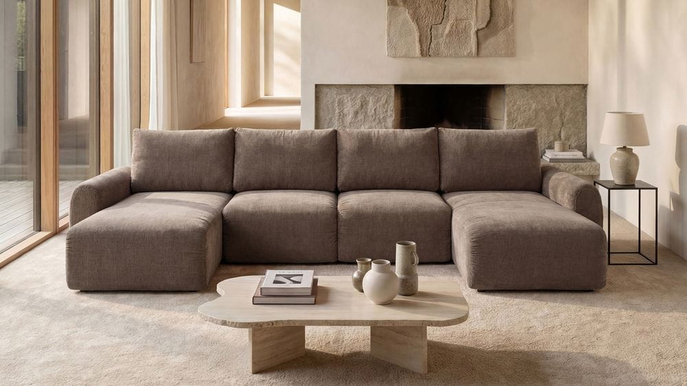 Norum U Shape Sofa Bed With Curve Arms 411