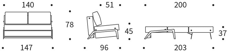 cubed 140 sofa bed alu