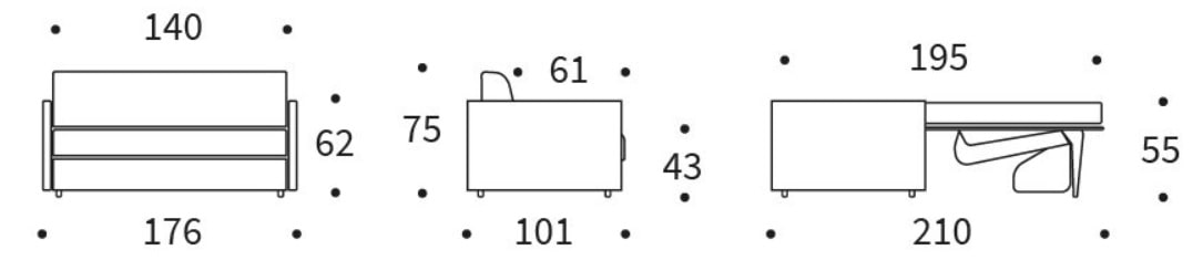 ilb 501 sofa 140 wymiary