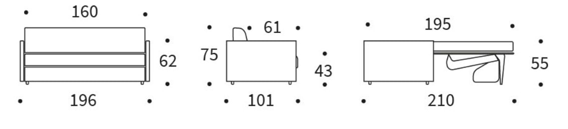 ilb 501 sofa 160 wymiary