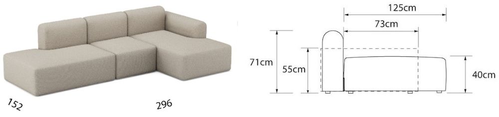 RUND sofa modułowa K2L min