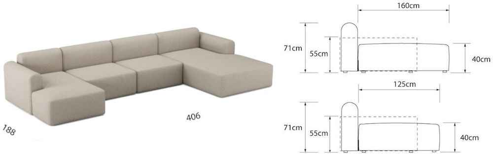 RUND sofa modułowa U3L min