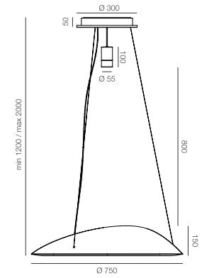 ameluna lampa zwieszana artemide wymiary