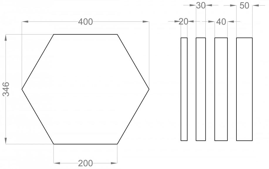 hexa M panele fluffo wymiary 01