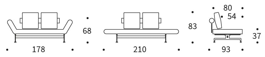 GHIA LASER leżanka - wymiary