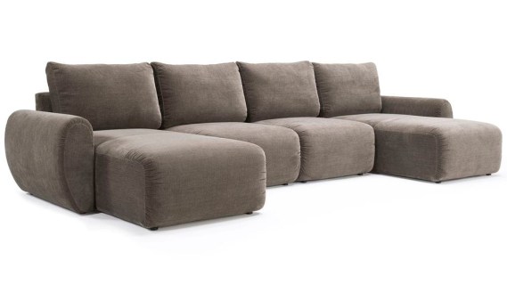 NORUM SOFA Z SZEZLONGIEM Z ZAOKRĄGLONYMI PODŁOKIETNIKAMI