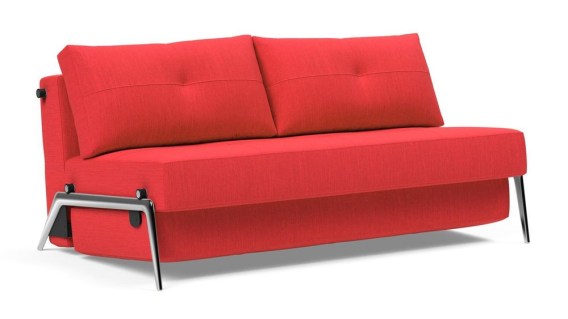 CUBED 160 ALUMINIUM, sofa z funkcją spania, sofa ze srebrnymi nogami, sofa rozkładana do przodu