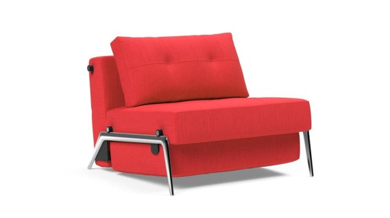 CUBED 90 ALUMINIUM, fotel rozkładany, fotel z funkcją spania, sofa rozkładana do przodu