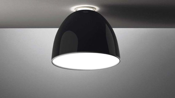 ARTEMIDE NUR GLOSS MINI SOFFITO HALO, CZARNA LAMPA SUFITOWA, LAMPA WYSOKI POŁYSK, NOWOCZESNE LAMPY WISZĄCE, WŁOSKIE LAMPY