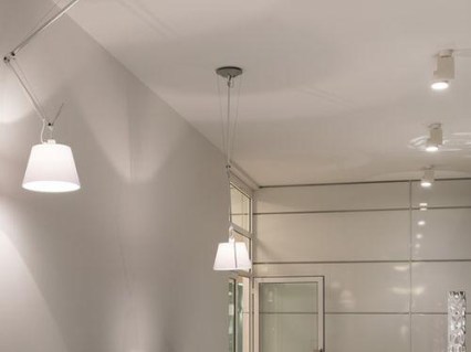 ARTEMIDE TOLOMEO SOSPENSIONE DECENTRATA  pergaminowy, ø 24 cm