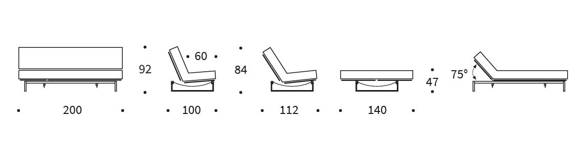 Fraction sofa 140 wymiary