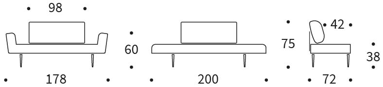 zeal styletto sofa wymiary